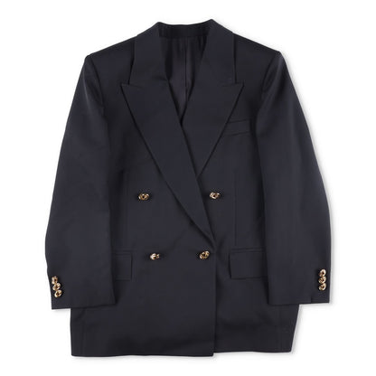 BOTTEGA VENETA Womens Blazer Jacket Long Sleeve Double Breasted Black 42 RRP2060