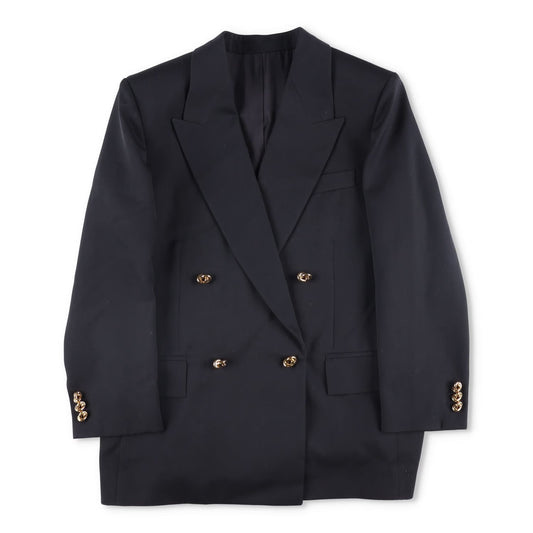 BOTTEGA VENETA Womens Blazer Jacket Long Sleeve Double Breasted Black 42 RRP2060