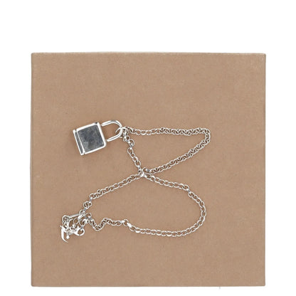 HATTON LABS Mens Chain Necklace Silver Lock Pendant Size 50 cm RRP 325 — View 2