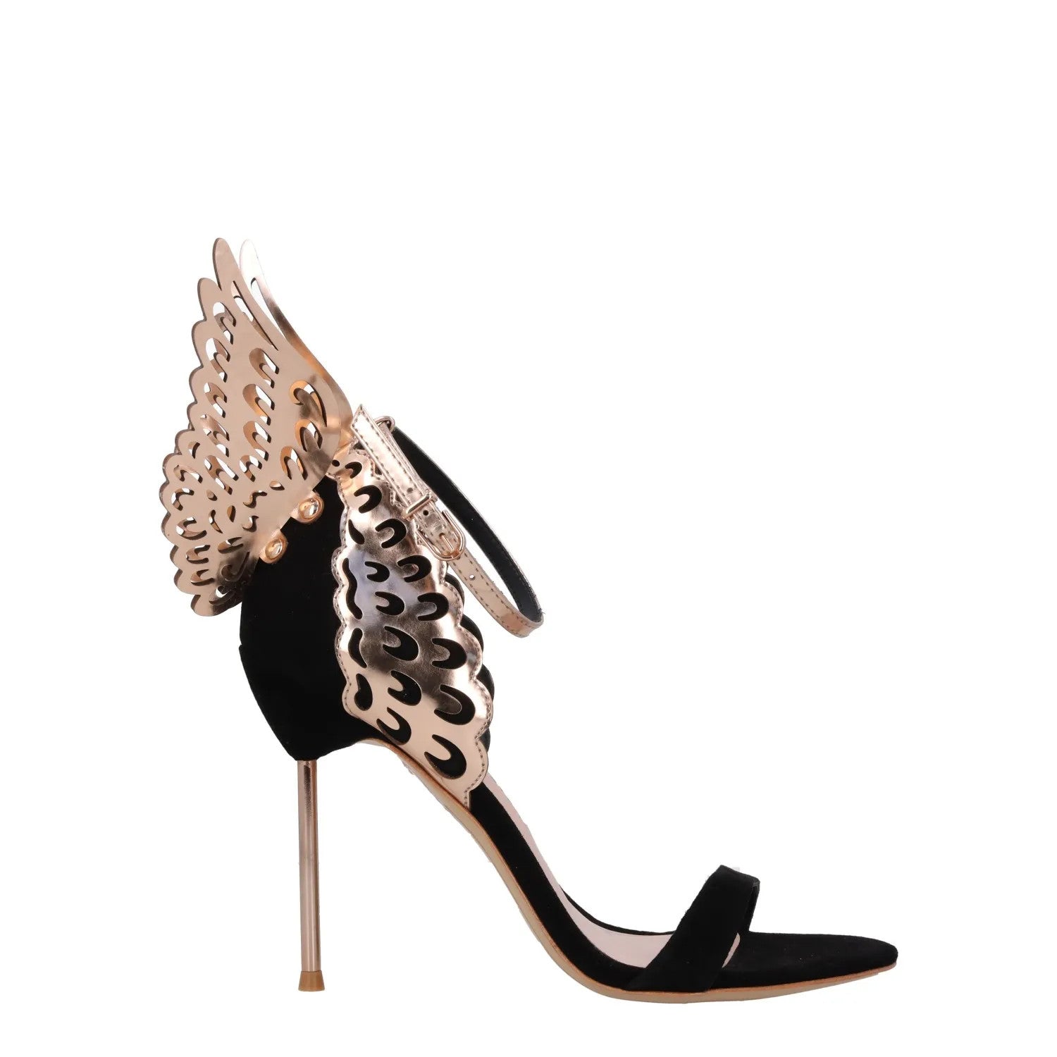 SOPHIA WEBSTER Womens Evangeline Sandal Suede Leather Black Heel UK 7.5 RRP580