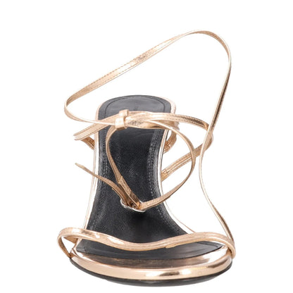 JACQUEMUS Womens Strappy Stiletto Heels Gold Leather Open Toe EU 40 RRP 325 — View 2