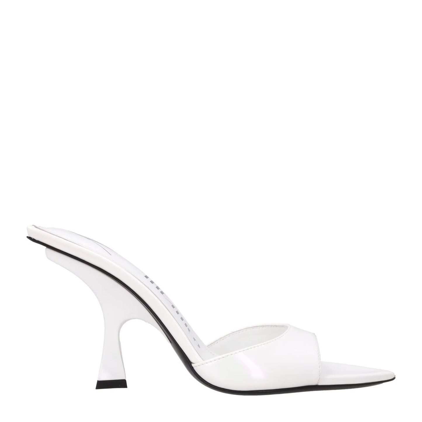 ATTICO Womens Ester Mule White Holographic Fabric Heel Spool Style EU35 RRP638.7