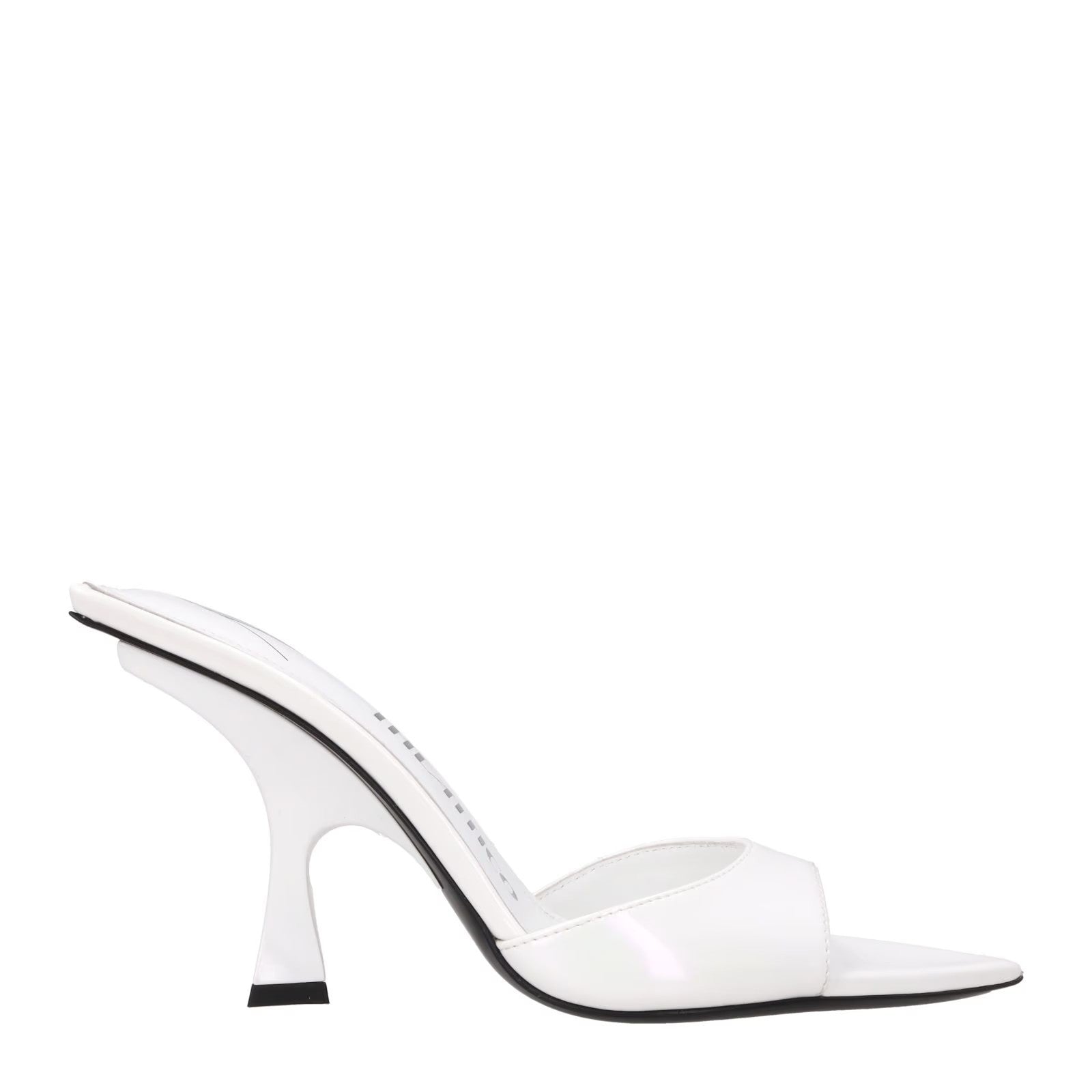 ATTICO Womens Ester Mule White Holographic Fabric Heel Spool Style EU35 RRP638.7