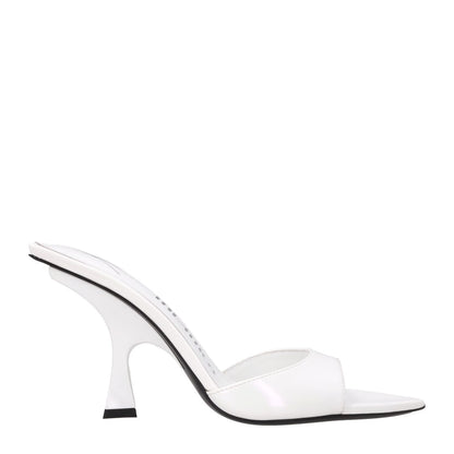 ATTICO Womens Ester Mule White Holographic Fabric Heel Spool Style EU35 RRP638.7