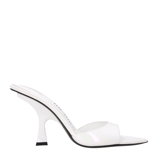 ATTICO Womens Ester Mule White Holographic Fabric Heel Spool Style EU35 RRP638.7