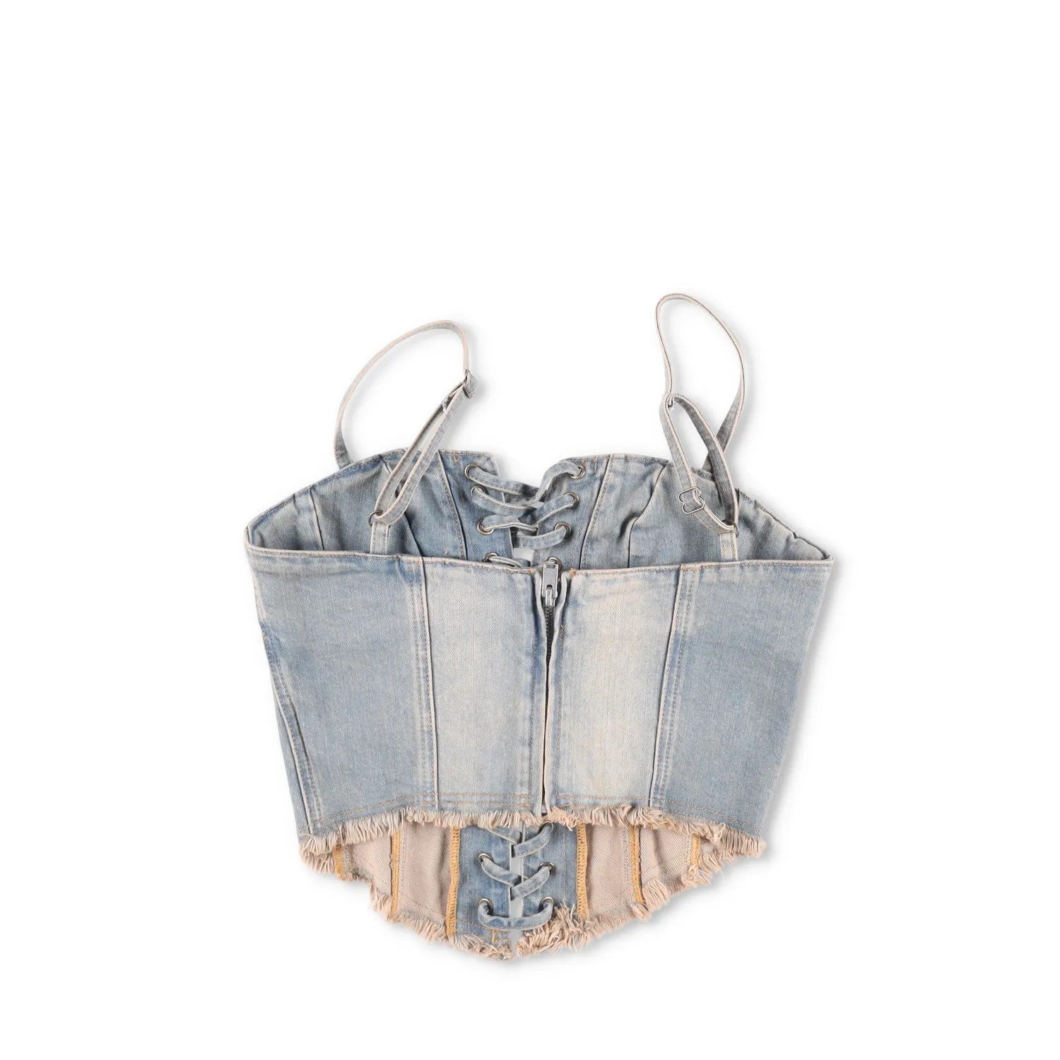 MISBHV Womens Sunset Wash Lara Laced Denim Corset Blue Sleeveless Size M RRP 240 — View 4