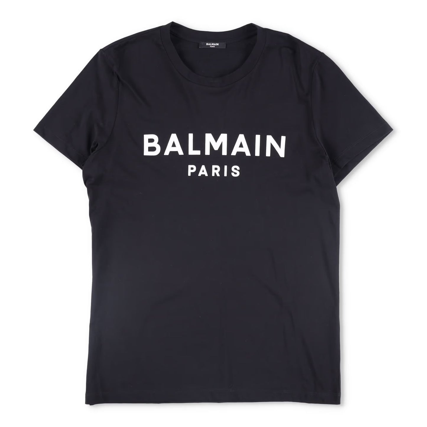 BALMAIN Mens T-Shirt Cotton Crew Neck Short Sleeve Logo Black Size L RRP 325
