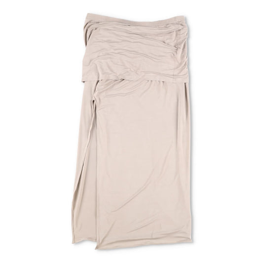 JACQUEMUS Womens Jupe Pareo Croissant Midi Skirt Slit A-Line Beige XXL RRP 520