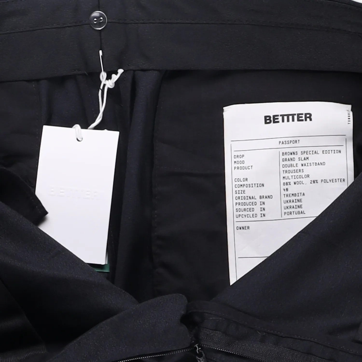 BETTTER Womens Double Waistband Trousers Slim Leg Black Grey Size L RRP 800 — View 11