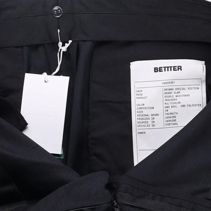 BETTTER Womens Double Waistband Trousers Slim Leg Black Grey Size L RRP 800 — View 11
