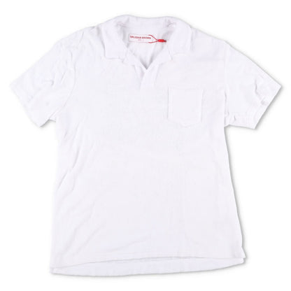 ORLEBAR BROWN Mens Terry Polo Shirt White Short Sleeve Collared Size L RRP 145