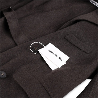 ACNE STUDIOS Womens Onessa Overcoat Neck Long Sleeve Knee Length Grey 42 RRP1225 — View 6