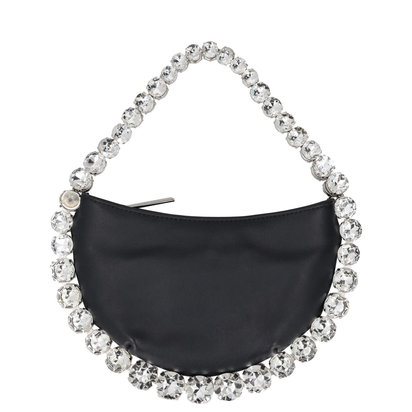 L'Alingi Womens Top Handle Bag Black Leather Silver Handle Size S RRP 800