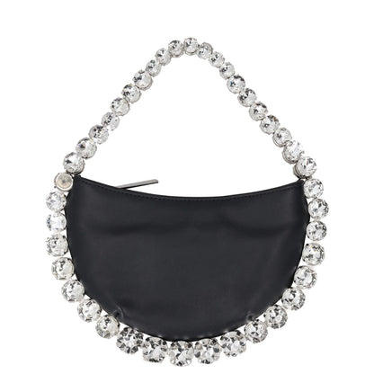L'Alingi Womens Top Handle Bag Black Leather Silver Handle Size S RRP 800