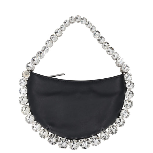 L'Alingi Womens Top Handle Bag Black Leather Silver Handle Size S RRP 800