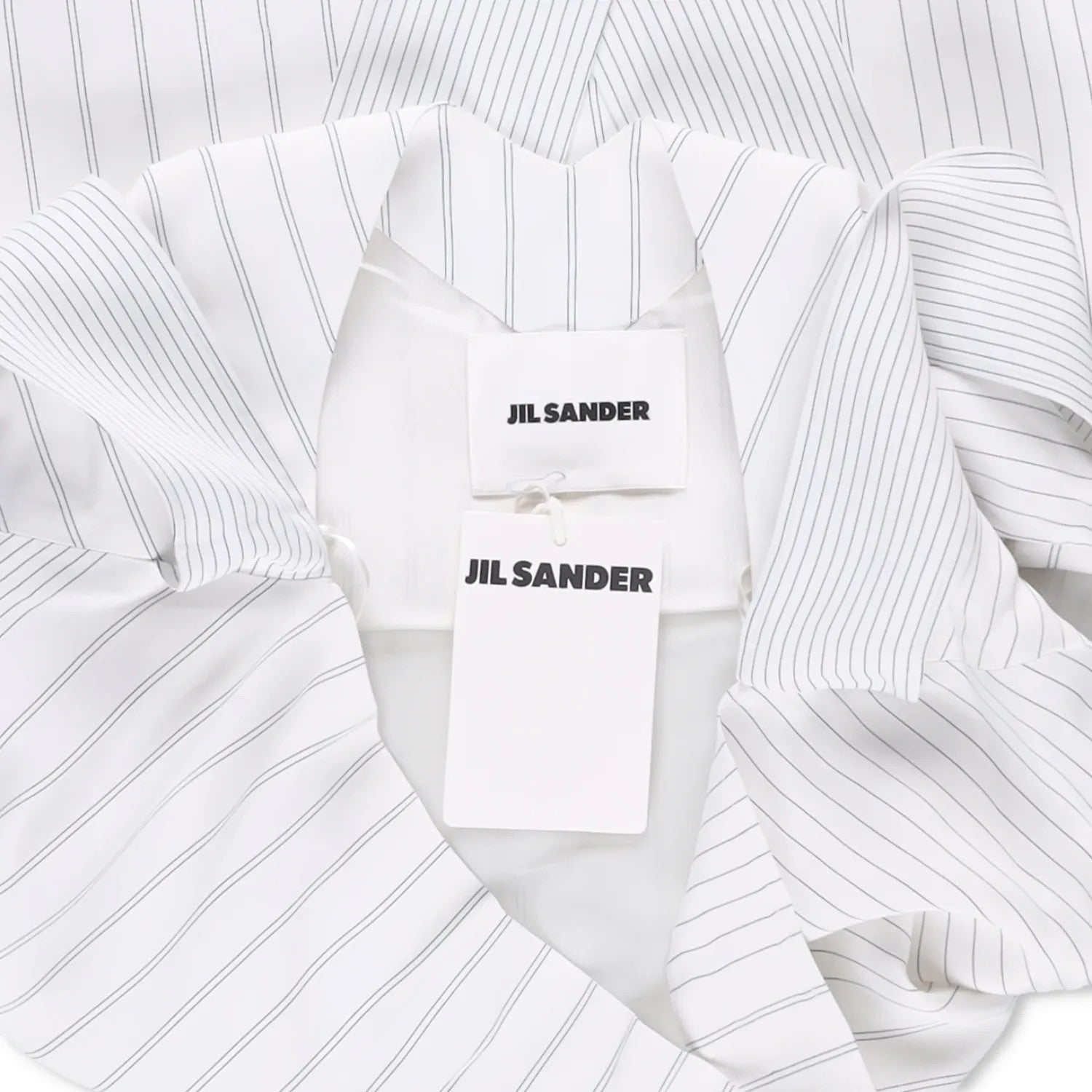JIL SANDER Womens Dress Silk Blend Mini White Striped Sleeveless Size 38 RRP 350 — View 8