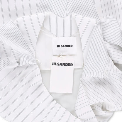 JIL SANDER Womens Dress Silk Blend Mini White Striped Sleeveless Size 38 RRP 350 — View 8