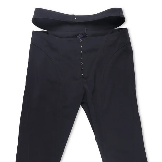 MUGLER Womens Flared Trousers Black Button Flat Front Size 42 RRP 1195 — View 2