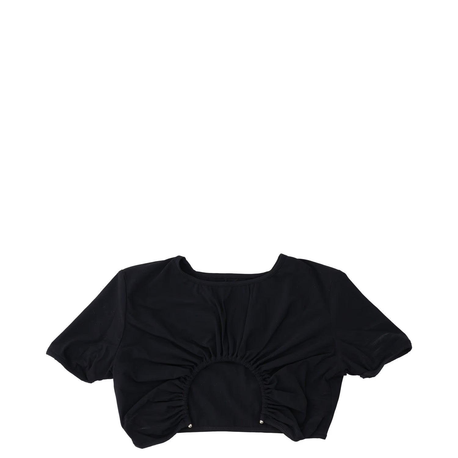 CHRISTOPHER ESBER Womens Prong T-Shirt Cropped Black Short Sleeve UK 12 RRP 180