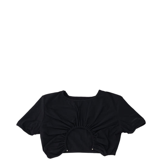 CHRISTOPHER ESBER Womens Prong T-Shirt Cropped Black Short Sleeve UK 12 RRP 180