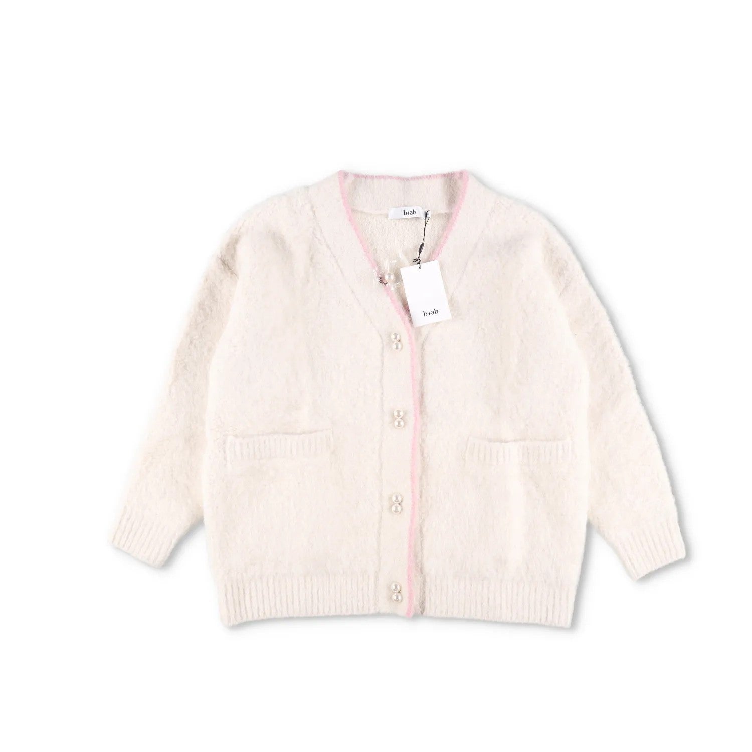 B + AB Womens Jumper Cardigan V-Neck Button Knit Pink Edge Size S RRP 350 — View 5