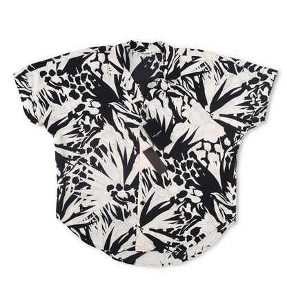 SAINT LAURENT Mens Button-Up Shirt Viscose Black White Short Sleeve 39 RRP 545 — View 6
