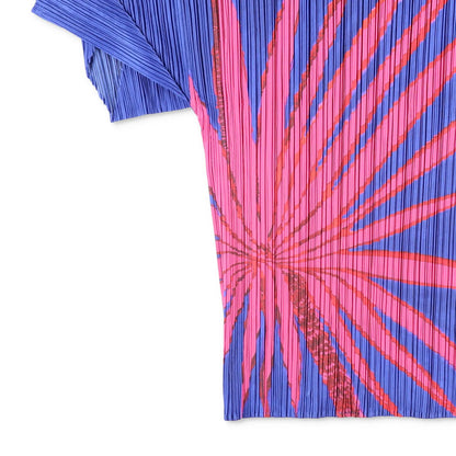 ISSEY MIYAKE Womens Kimono Blue T-Shirt Polyester Pleated Geometric 3 RRP 240 — View 3