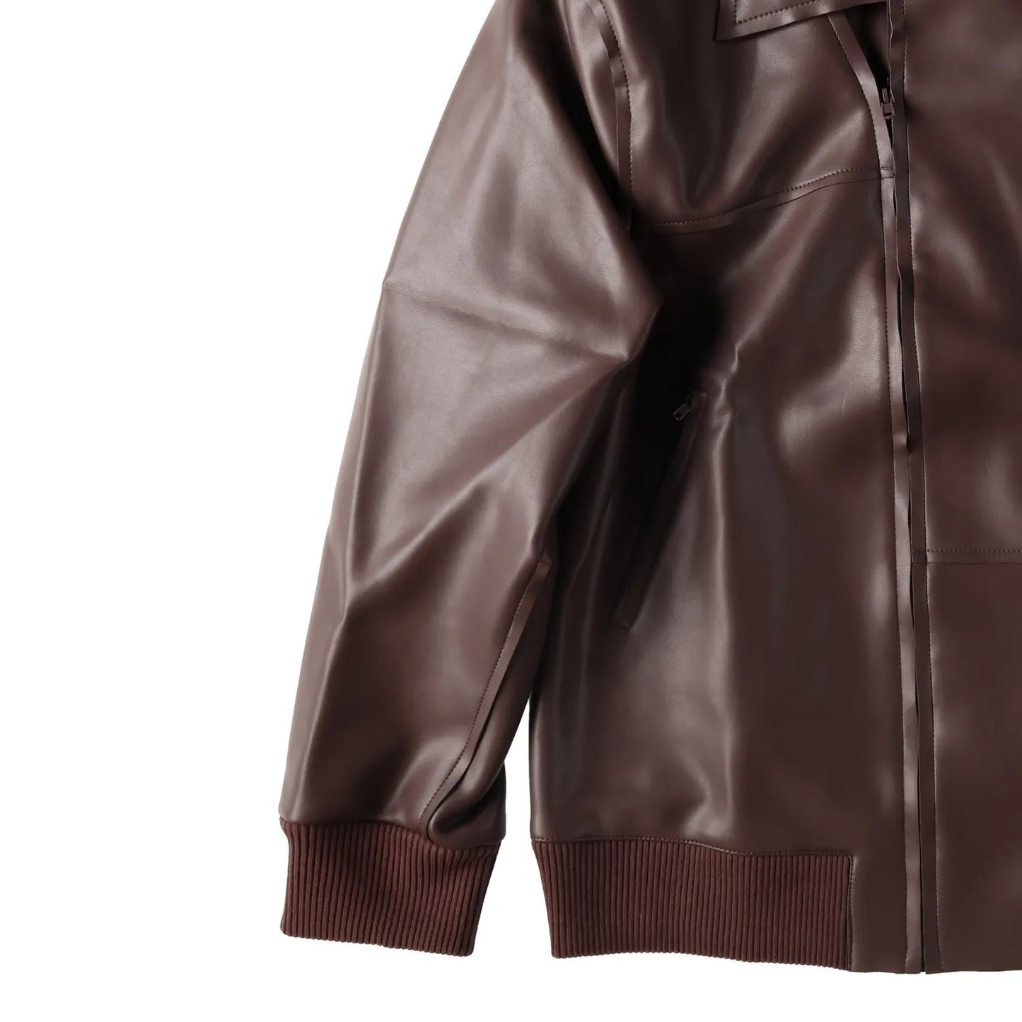NORMA KAMALI Womens Oversized Moto Jacket Chocolate Core Front Zip M - 38 RRP274 — View 4