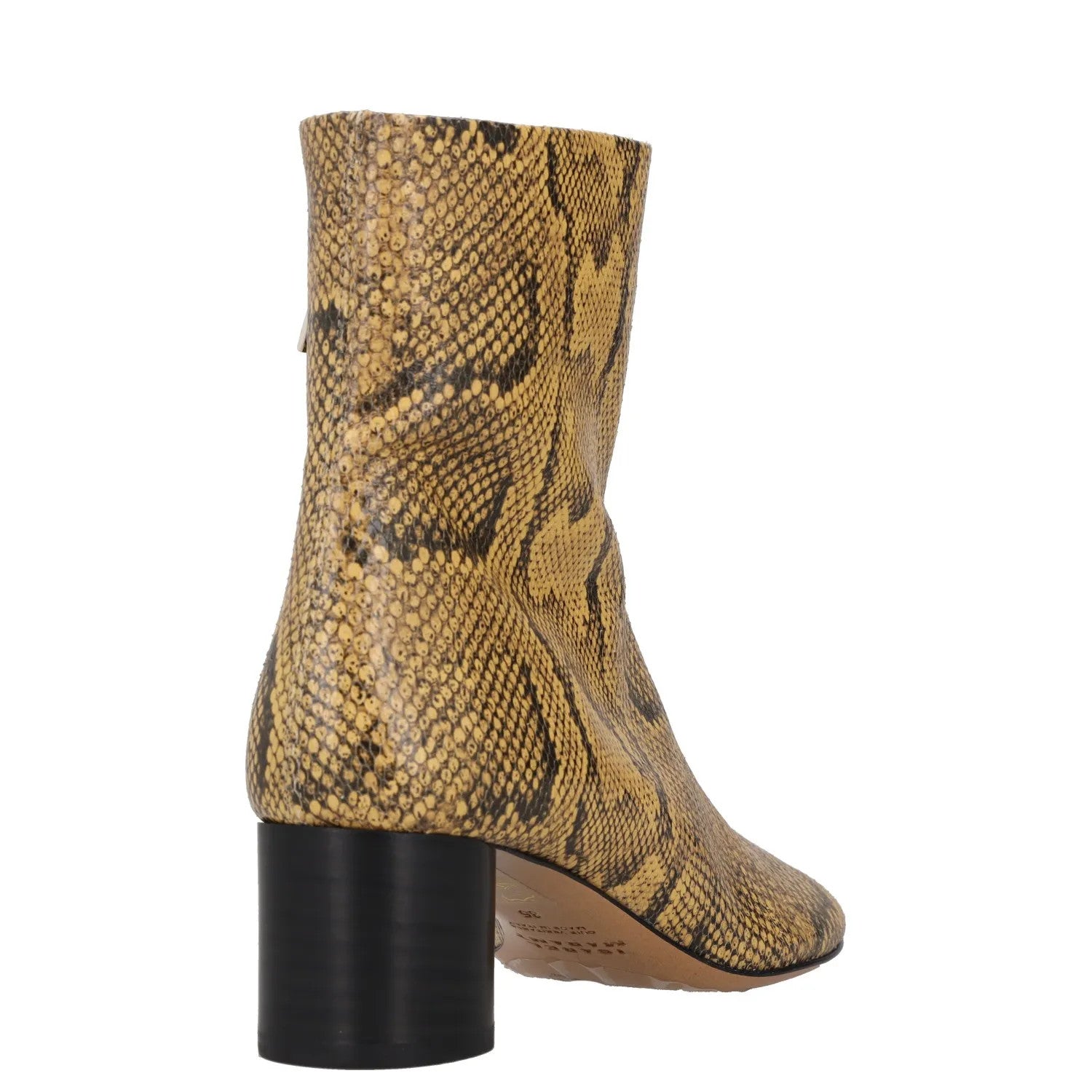 ISABEL MARANT Women Laeden Mid Heel Ankle Boots Printed Leather Beige 35 RRP 790 — View 6