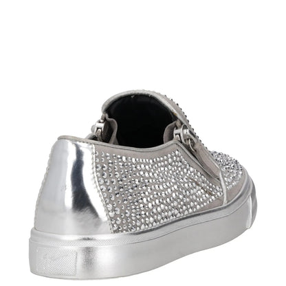 GIUSEPPE ZANOTTI Womens Trainers Silver Leather Embellished Low Top UK 3 RRP 400 — View 6