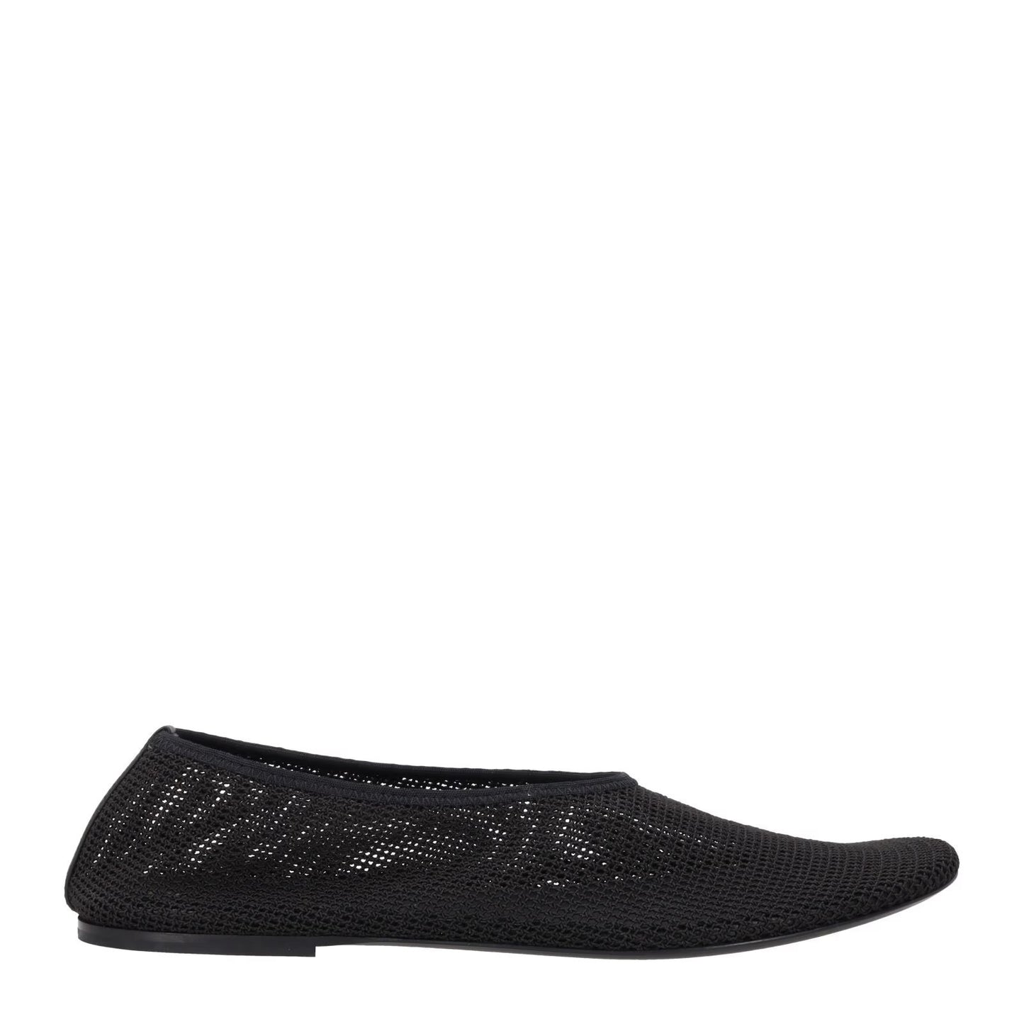 KHAITE Womens Marcy Mesh Ballet Flats Black Almond Toe Slip On UK 7 RRP 620