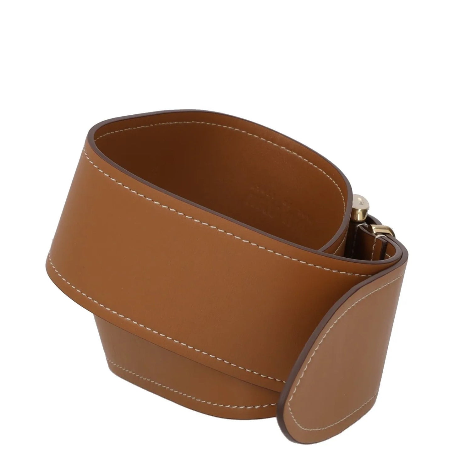 MIU MIU Womens Waist Belt 6Cm Wide Calf Leather Brown Gold Hardware 80 RRP 535 — View 6