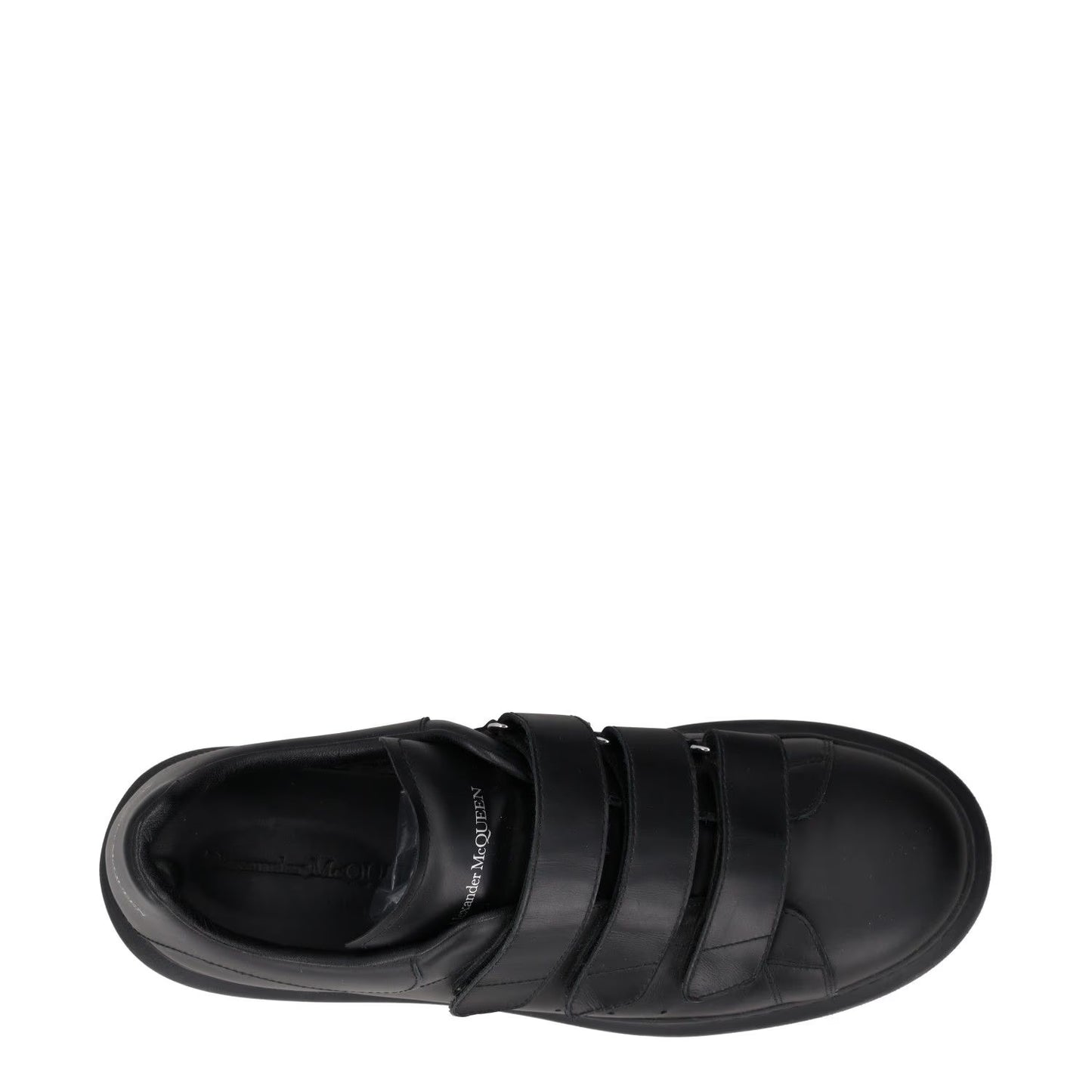ALEXANDER MCQUEEN Mens Trainers Black Leather Low Top Strappy UK 9.5 RRP 485 — View 7