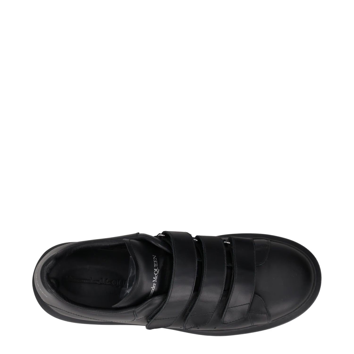 ALEXANDER MCQUEEN Mens Trainers Black Leather Low Top Strappy UK 9.5 RRP 485 — View 7