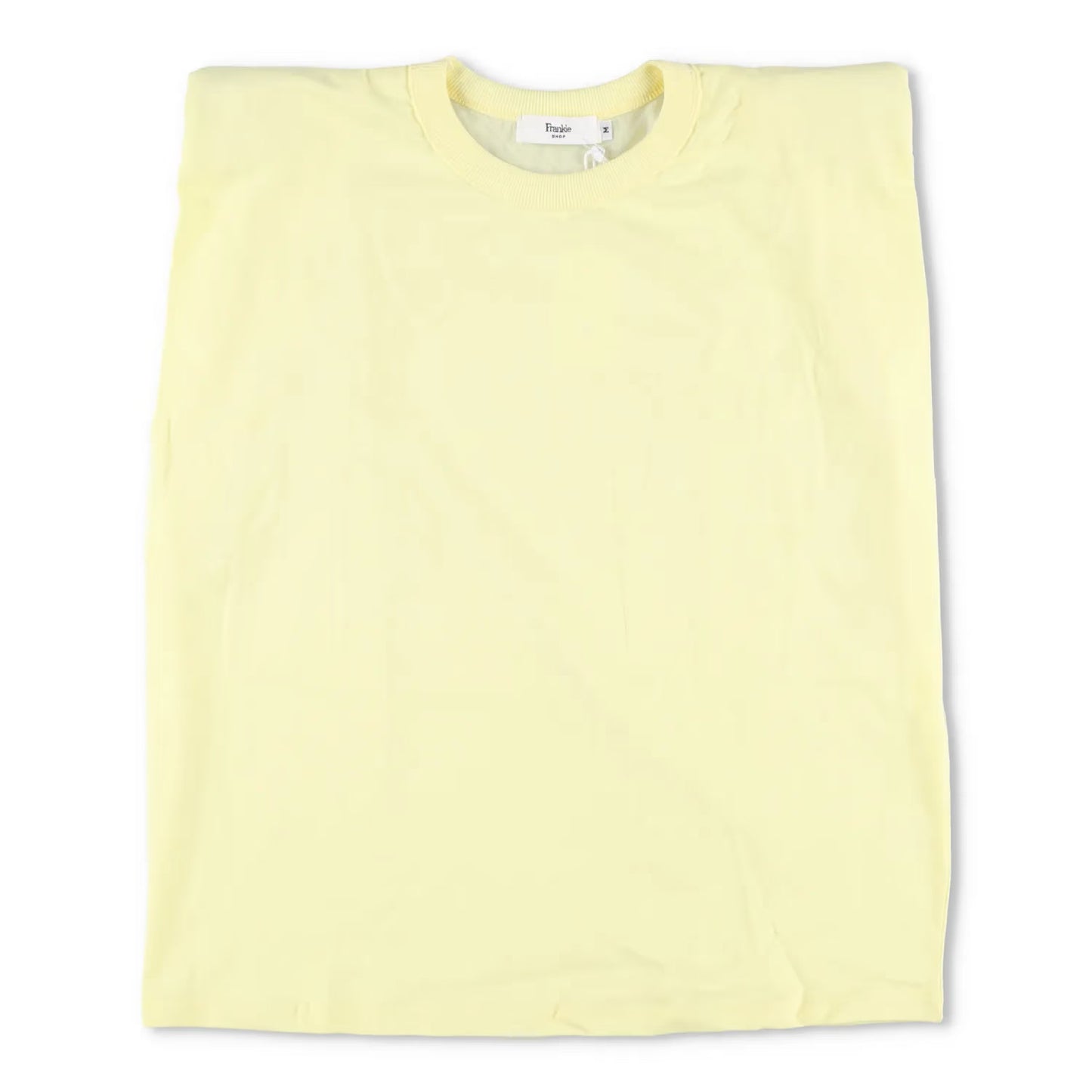 FRANKIE SHOP Womens Top Cotton Sleeveless Crew Neck Yellow Size M RRP 125