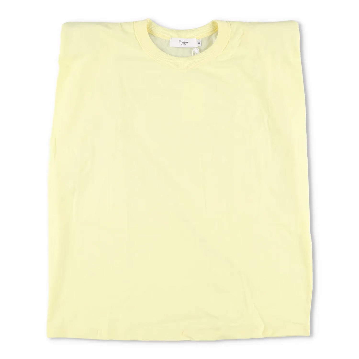 FRANKIE SHOP Womens Top Cotton Sleeveless Crew Neck Yellow Size M RRP 125