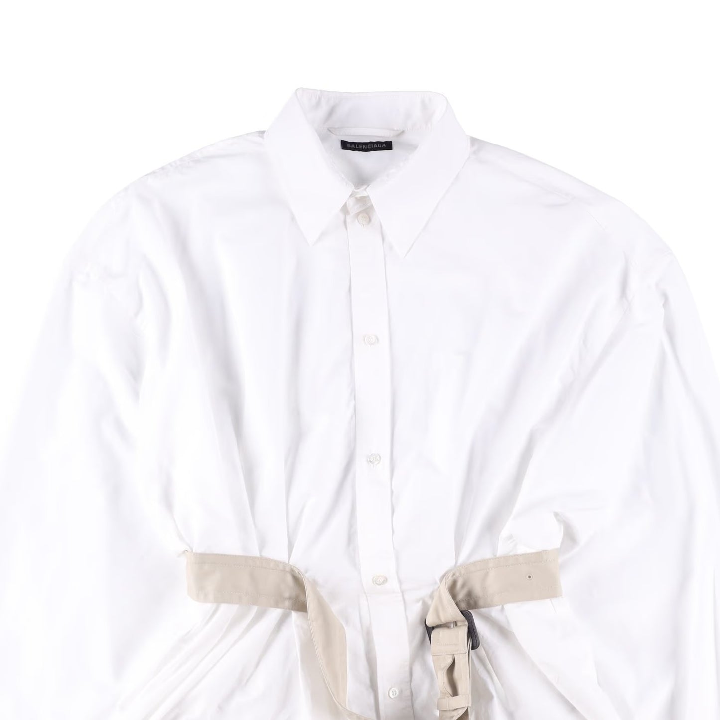 BALENCIAGA OWN BUY Womens Layered Shirt Button-Up White Size 3 RRP 1219.9 — View 4