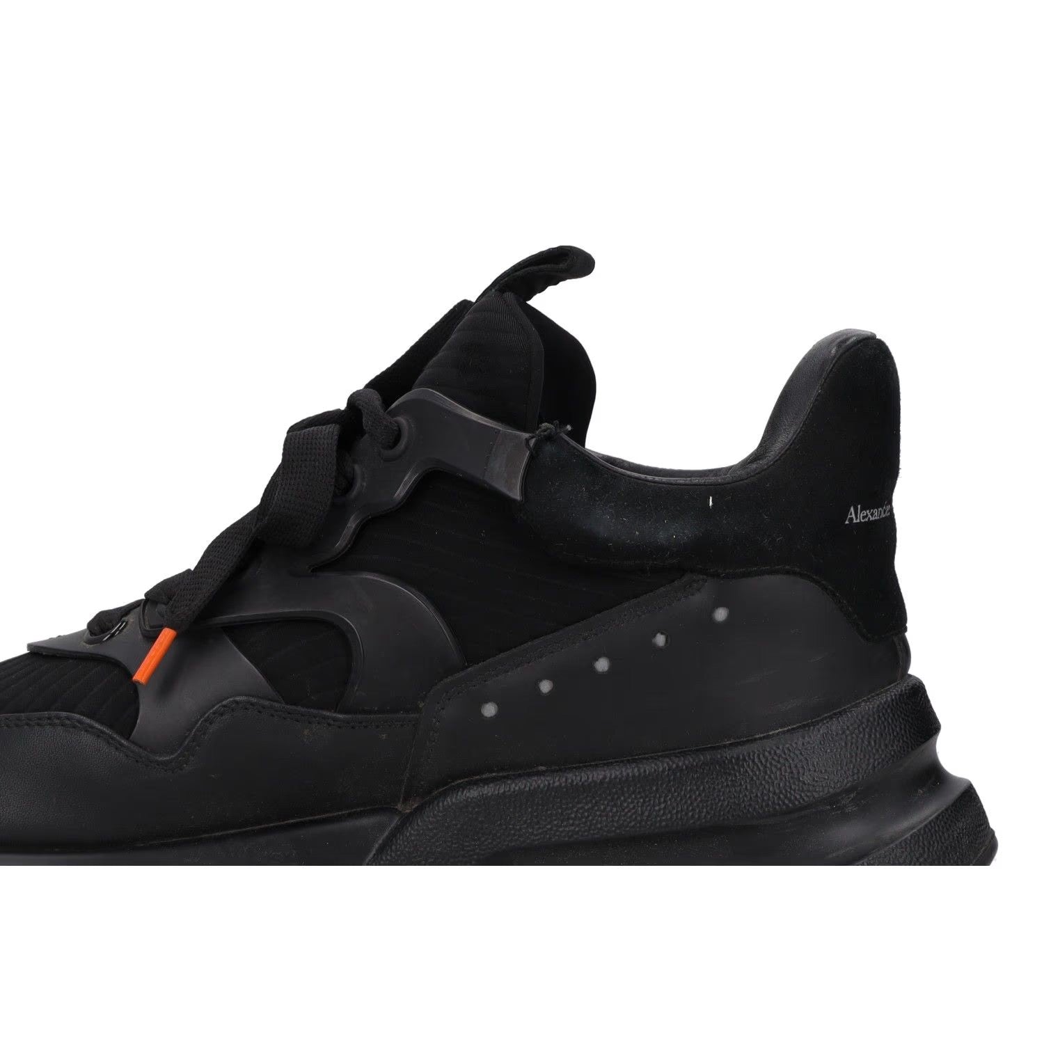 ALEXANDER MCQUEEN Mens Trainers Black Leather Mid Top Lace Up UK 7 RRP 590 — View 9