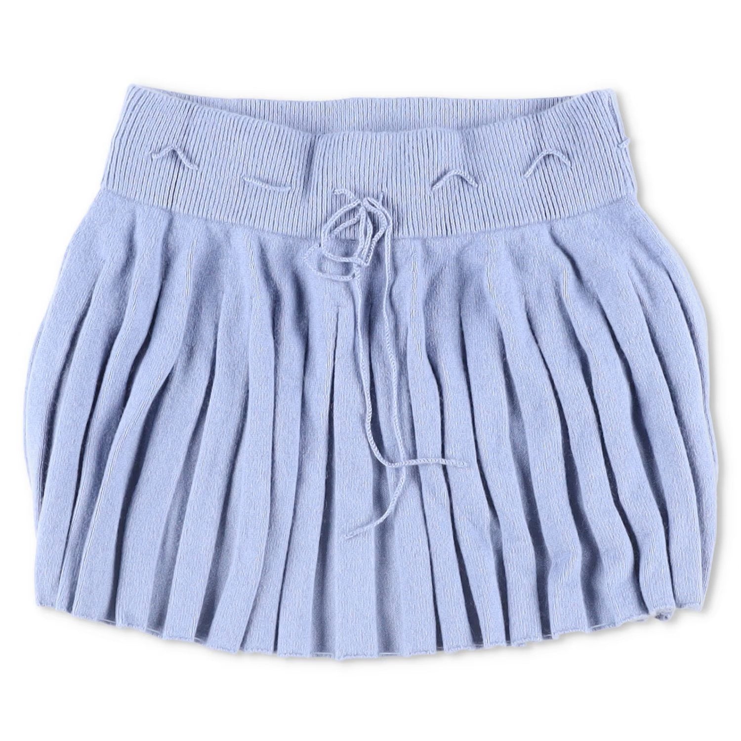 DANIELLE GUIZIO Womens Cielo Pleated Mini Skirt Low Rise Blue Pleated L RRP 150