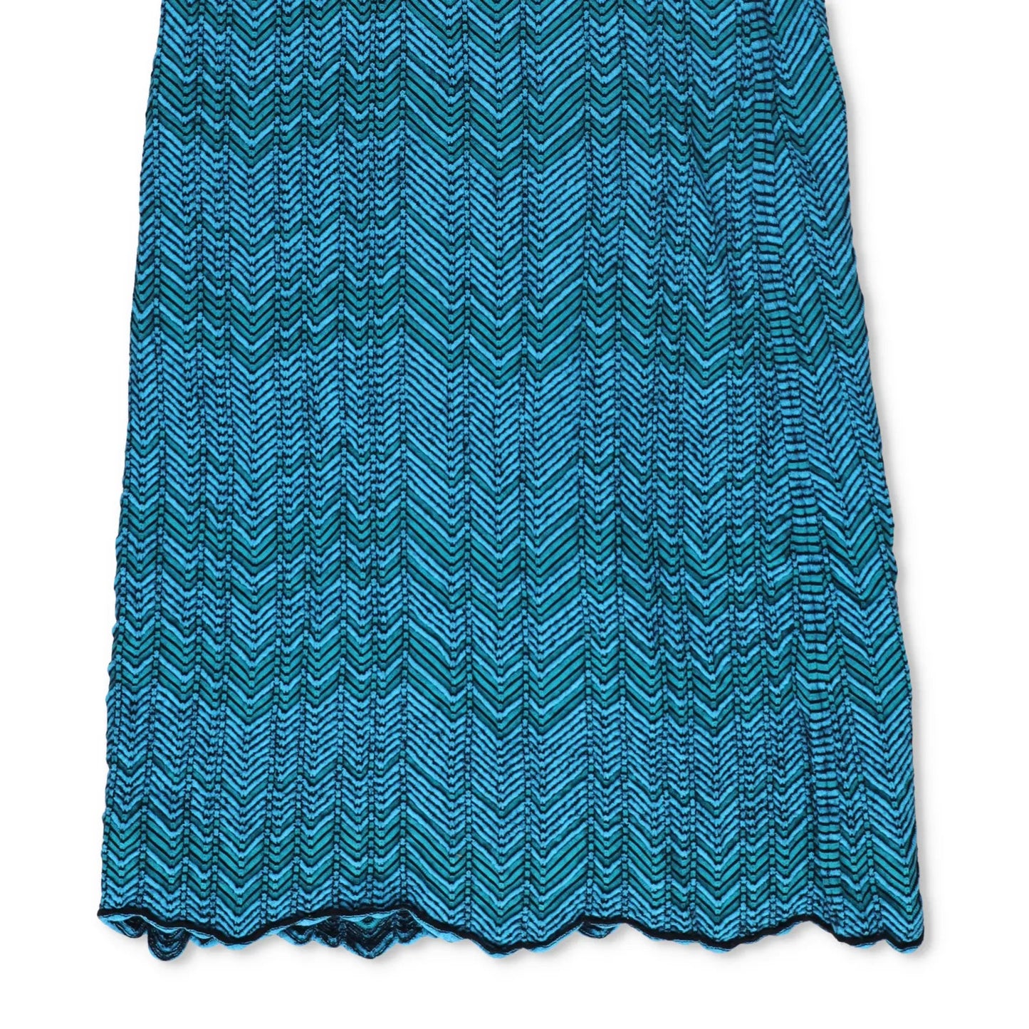 WALES BONNER Womens Palm Knit Midi Dress Blue Tie Chevron Sleeveless M RRP 585 — View 4