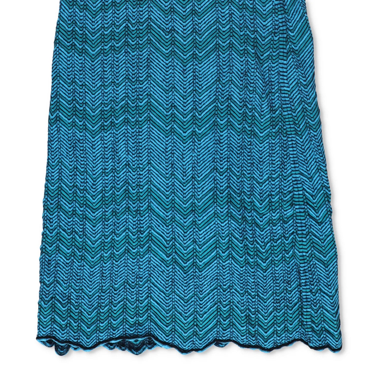 WALES BONNER Womens Palm Knit Midi Dress Blue Tie Chevron Sleeveless M RRP 585 — View 4