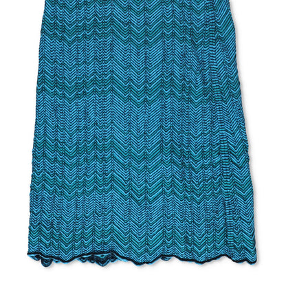 WALES BONNER Womens Palm Knit Midi Dress Blue Tie Chevron Sleeveless M RRP 585 — View 4