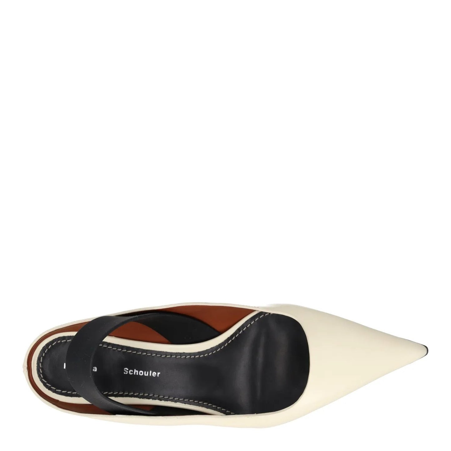 PROENZA SCHOULER Womens Slingback Heels Pointed Toe White Leather UK 3 RRP 700 — View 7