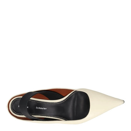 PROENZA SCHOULER Womens Slingback Heels Pointed Toe White Leather UK 3 RRP 700 — View 7
