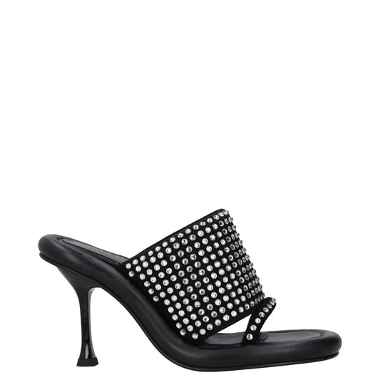 JW ANDERSON Womens Heels Black Leather Studded Open Toe Slip On UK 5 RRP 600