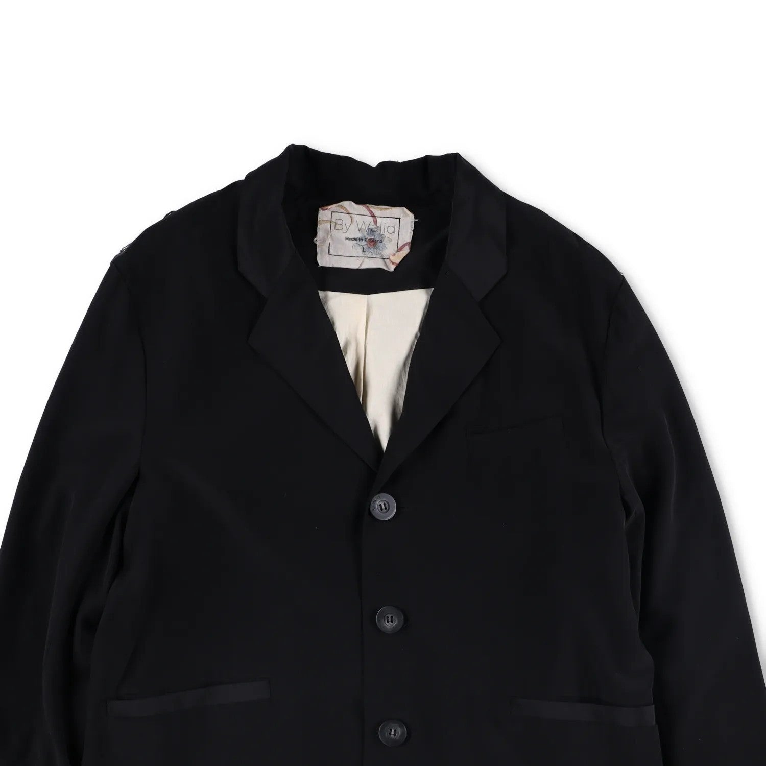 BY WALID Mens Collared Buttoned Black Blazer Silk Blend Size L RRP 1450 — View 2