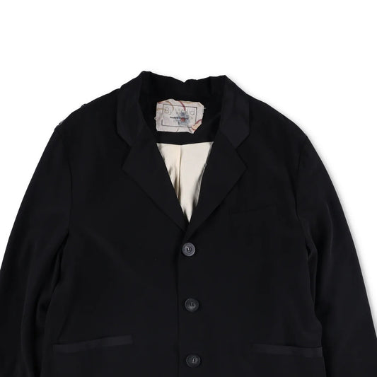 BY WALID Mens Collared Buttoned Black Blazer Silk Blend Size L RRP 1450 — View 2