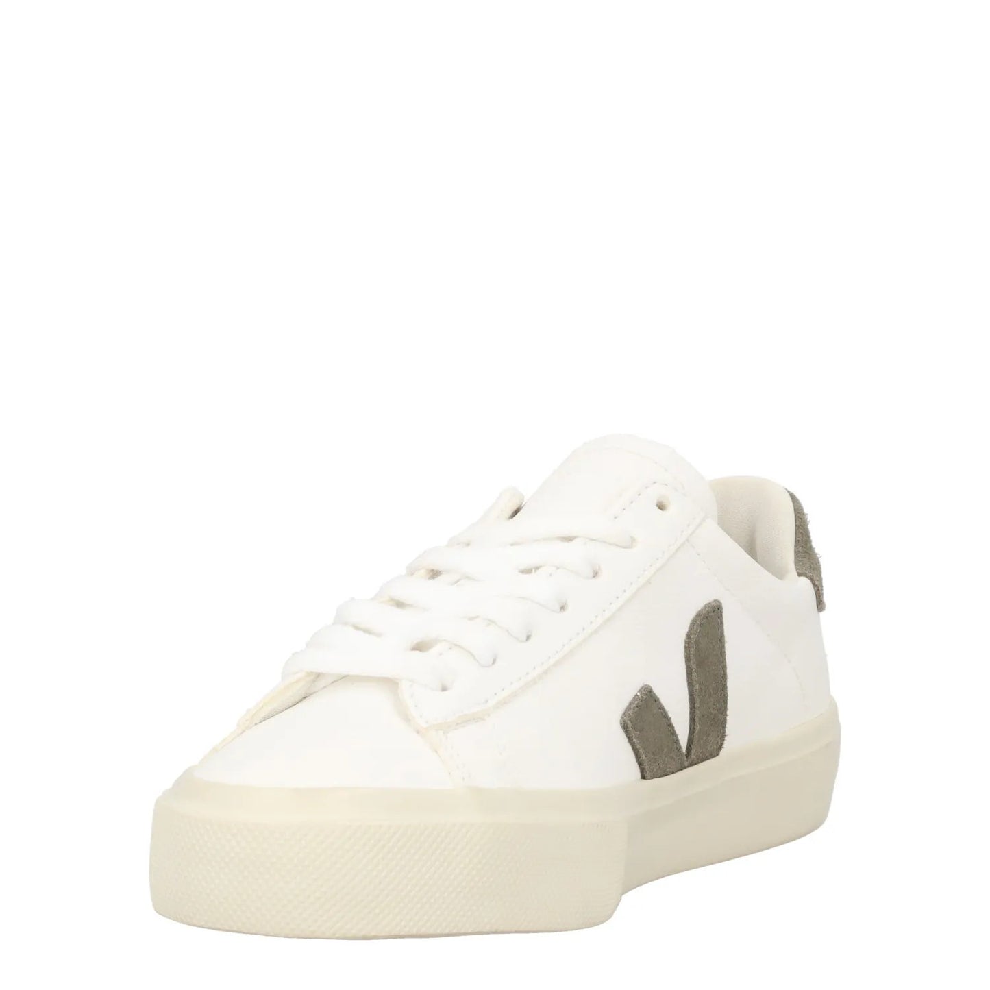 VEJA Womens Campo Trainers White Khaki Leather Low Tops Lace Up UK 2 RRP 150 — View 3