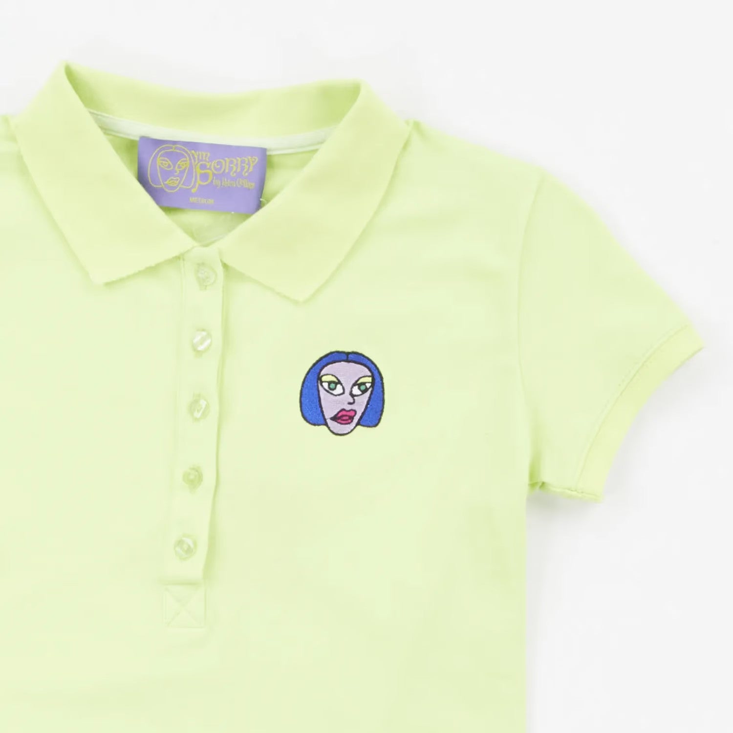 I'm Sorry by Petra Collins SSENSE Exclusive Shrunken Polo Lime Size M RRP 100 — View 3