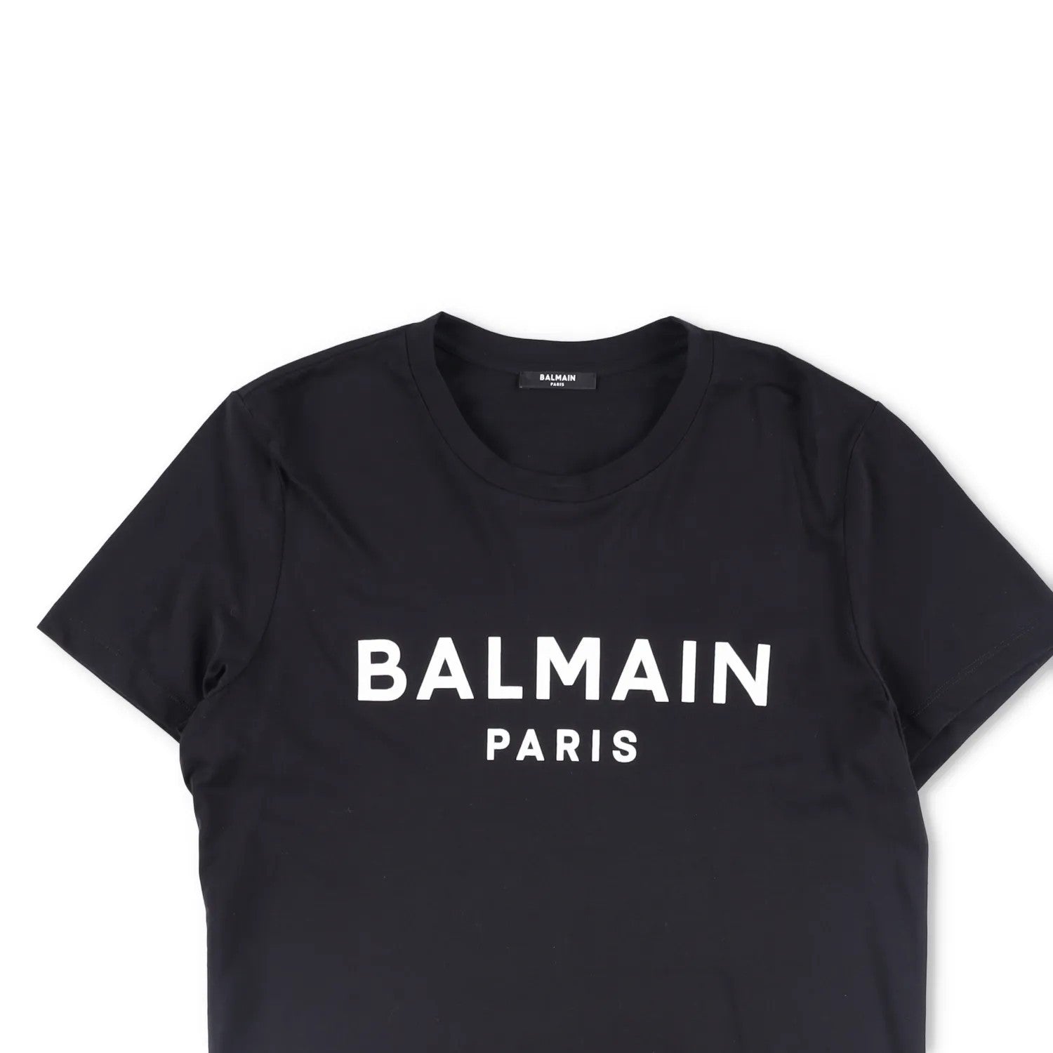 BALMAIN Mens T-Shirt Cotton Crew Neck Short Sleeve Logo Black Size L RRP 325 — View 2